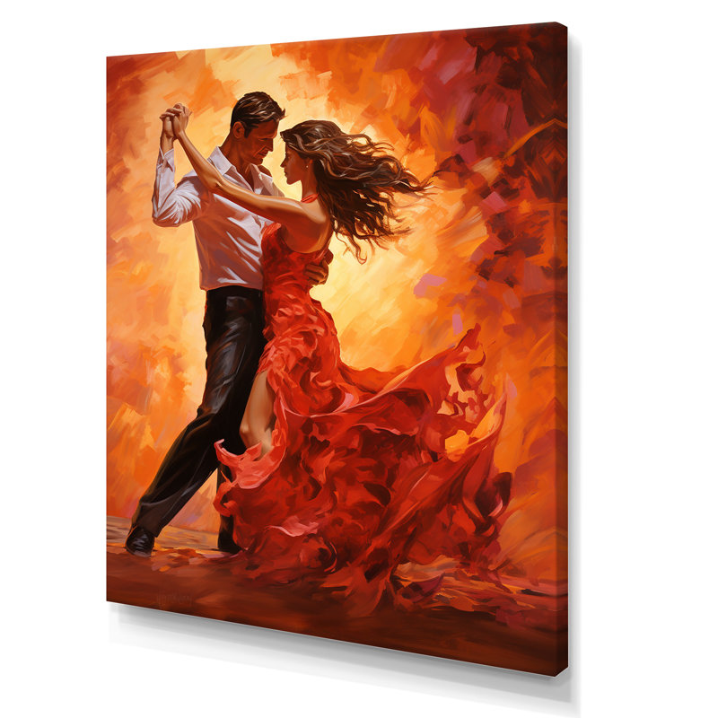 «Dance Salsa In Sunset VI», reproduction sur toile, Toile tendue, H 40 po x l 30 po x P 1,5 po
