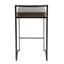 Tabouret de comptoir contemporain empilable noir avec coussin en similicuir brun par - ensemble de 2-1369367288-1369367290