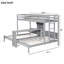 Lit superposé avec bureau intégré et tablettes de rangement-313369426