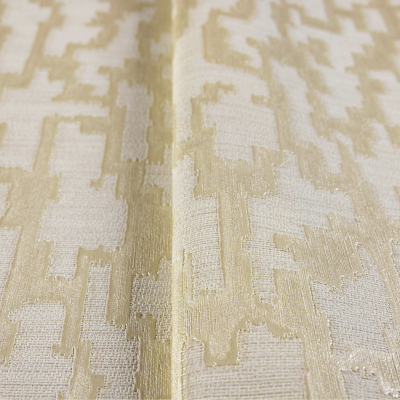 Papier peint contemporain de couleur unie, accents métalliques texturés, design chatoyant, Or