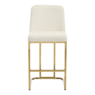 Upholstered Counter Stool With Metal Frame