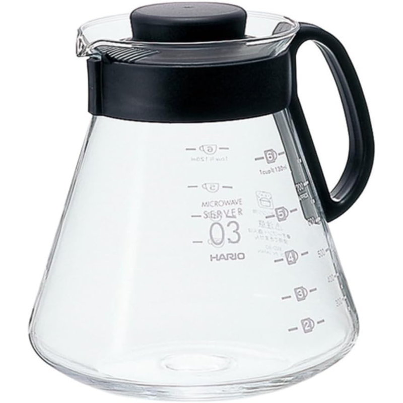 V60 Glass Range Coffee Server, 800Ml, Black