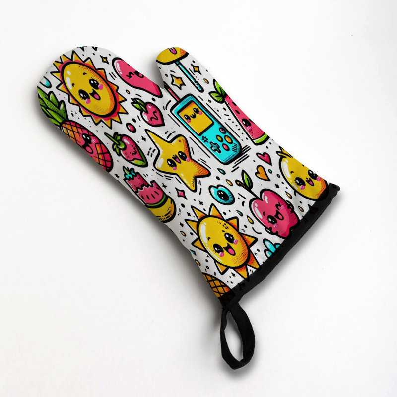 Retro Pop Oven Mitt Cotton Twill