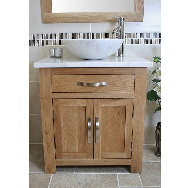 Sycamore 751mm Single Bathroom Vanity with Vessel Stone Basin
