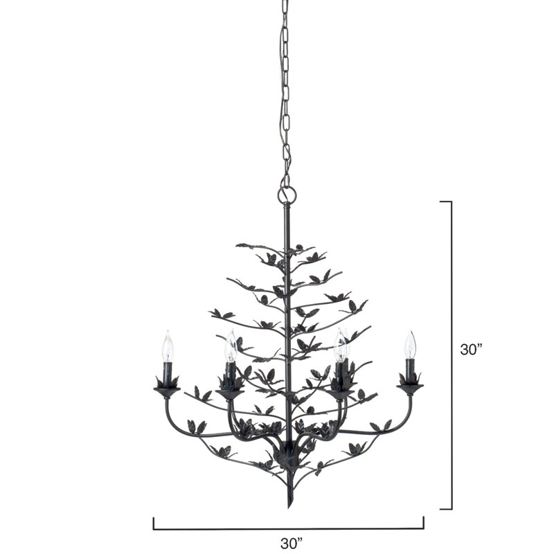 6 - Light Chandelier, Black