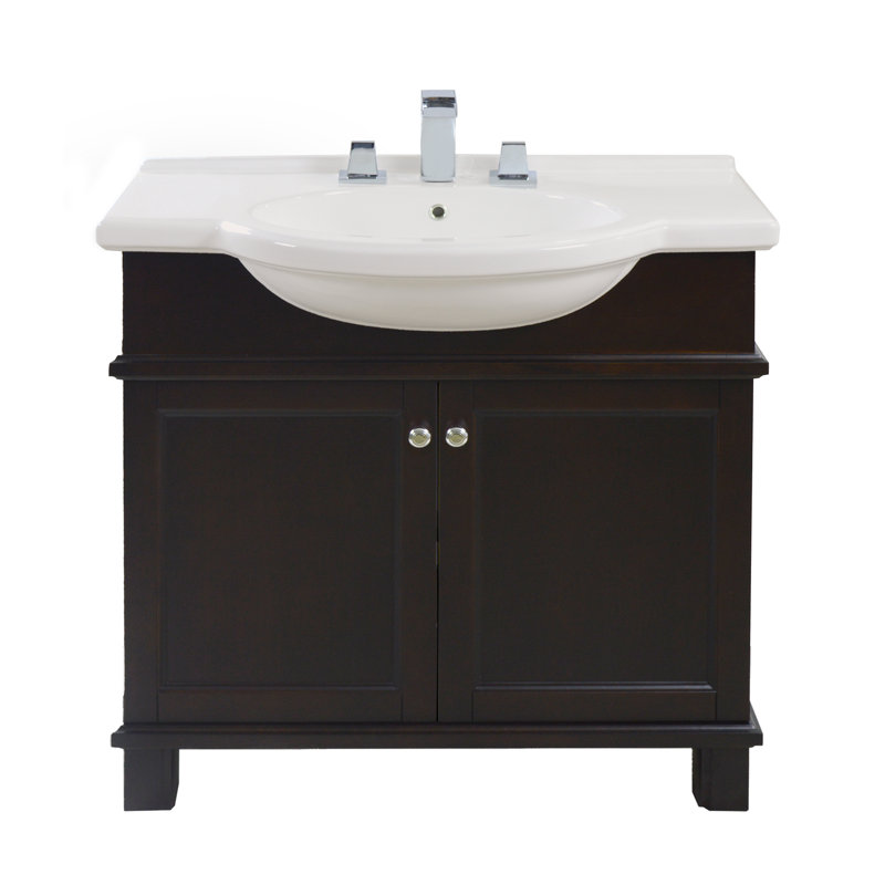 Ensemble de meuble-lavabo simple 34 po Carlito, Balsa, Espresso