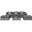 Gennett 6 Pieces Rattan Garden Furniture Set 5 Seater Sofa Set Grey