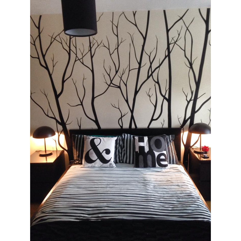 Plants & Flowers Non-Wall Damaging Wall Decal, 108", Black