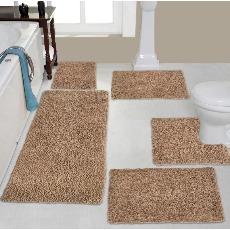 Ensemble de tapis pour salle de bain 100% coton Hazley, Lin
