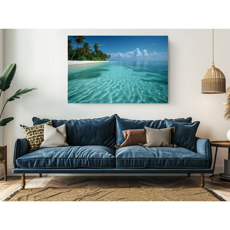 Reproduction d'art sur toile, Maldives Beach, décoration murale moderne pour la maison et le bureau, H 16 po x l 24 po