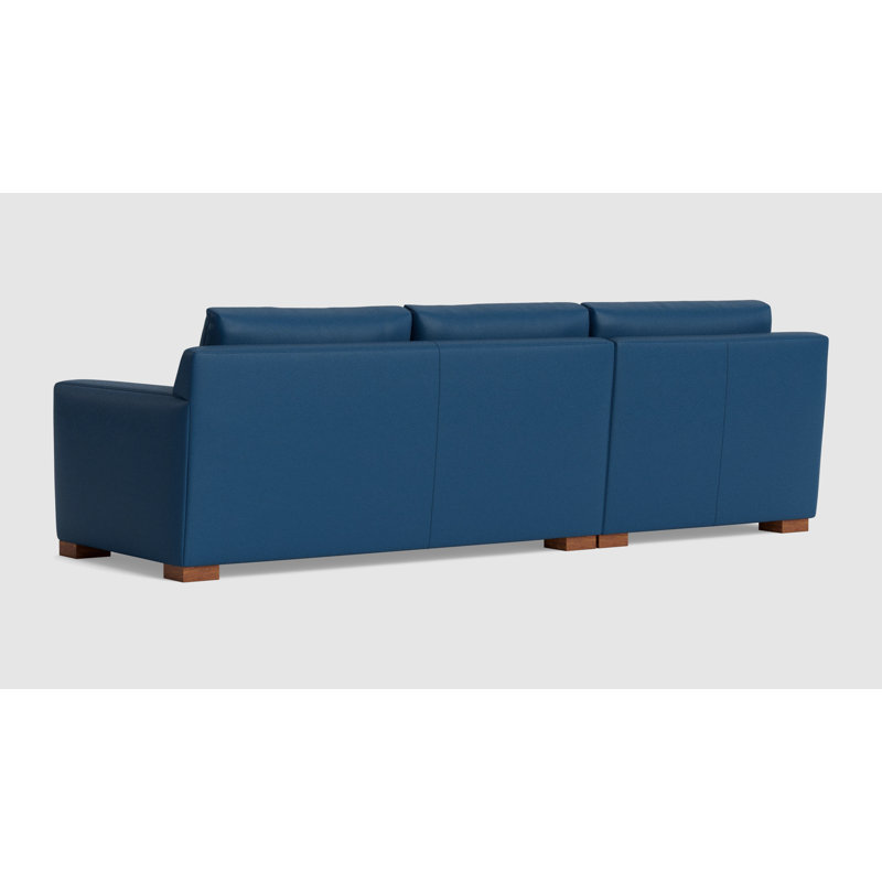 Catalina Chaise Sectional, Left Hand Facing, Leather - Deep Blue