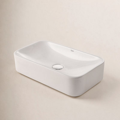 Ceramic Ceramic Rectangular Vessel Bathroom Sink