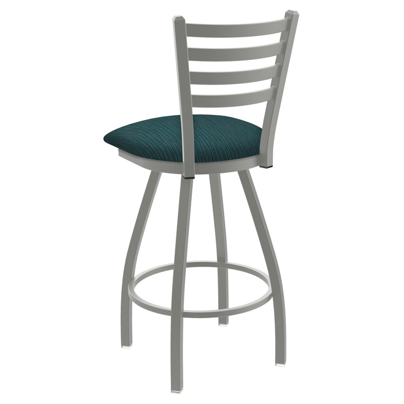 Tabouret de bar pivotant de 36" Evers, Nickel anodisé, Tissu - marée graphique, Extra Tall (36” Seat Height)