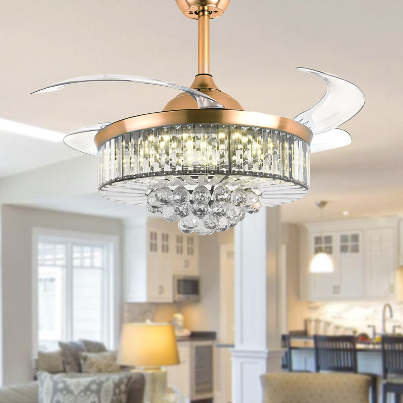 Jadarien Ceiling Fan with LED Lights, Or
