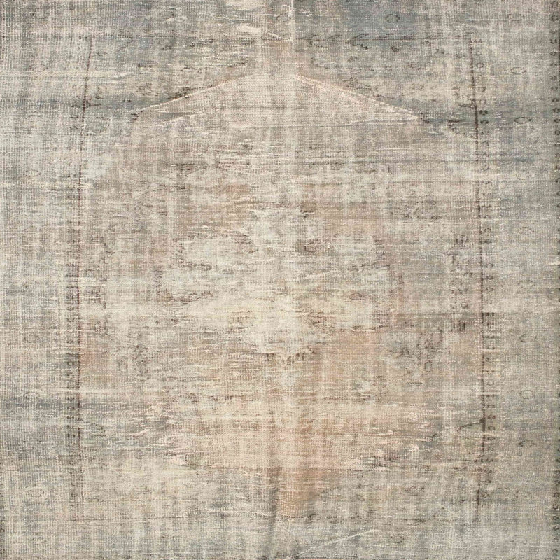 Tapis contemporain gris, Carré 6 pi