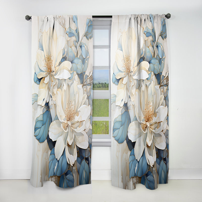 Ornella Essence Of Rhododendron Simplicity II - Rhododendron Curtain - Velvet Room Darkening - 1 panel, 52" W x 108" L