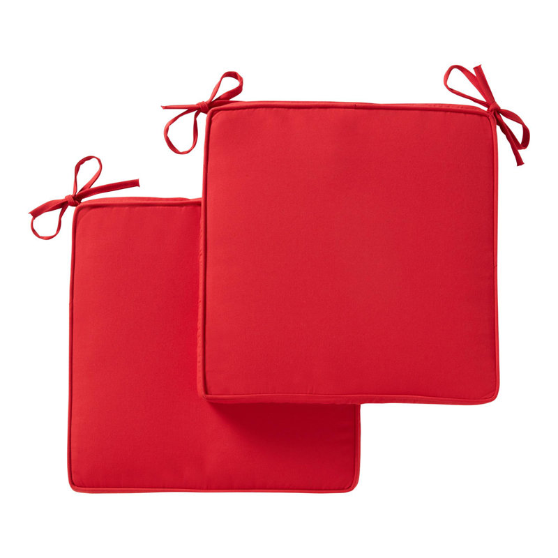 Sunbrella Outdoor Dining Chair Seat Pad, Canvas Jockey Red
