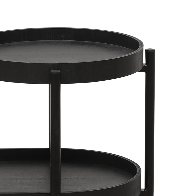 Minimalist Design Two-Tier Side Table with Adjustable Foot Pads