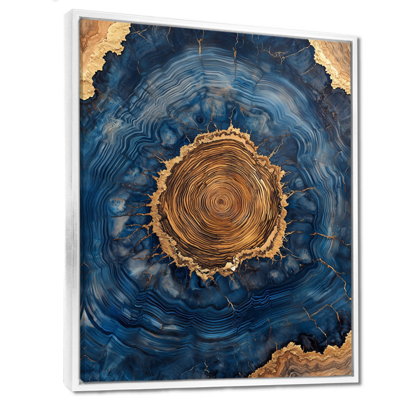 Décoration murale Gilio Aqua Geode et glissade en bois Spiral III - cristaux, H 20 po x l 12 po, Blanc