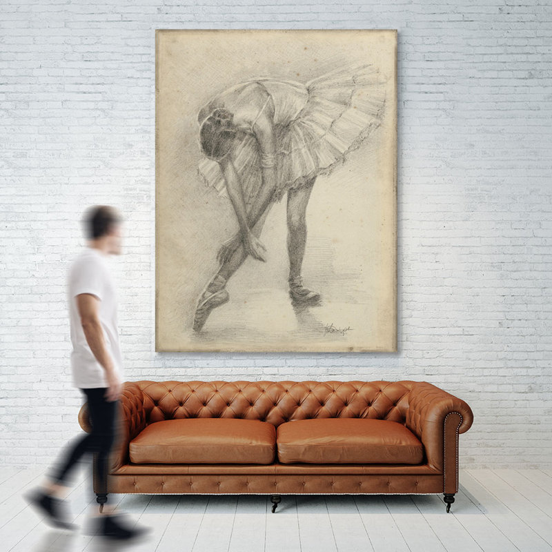 «Antique Ballerina Study II» par Ethan Harper, reproduction d'art sur toile sans cadre