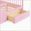 Lit plateforme en bois pour enfant (taille standard), 2 tiroirs de rangement sous le lit, barrières de sécurité, profil bas, sans sommier requis