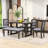 6-Piece Dining Table Set with Upholstered Chair and Bench-249016289-249016290