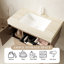 Meuble-lavabo de salle de bain de luxe moderne en pierre frittée Mid-Century