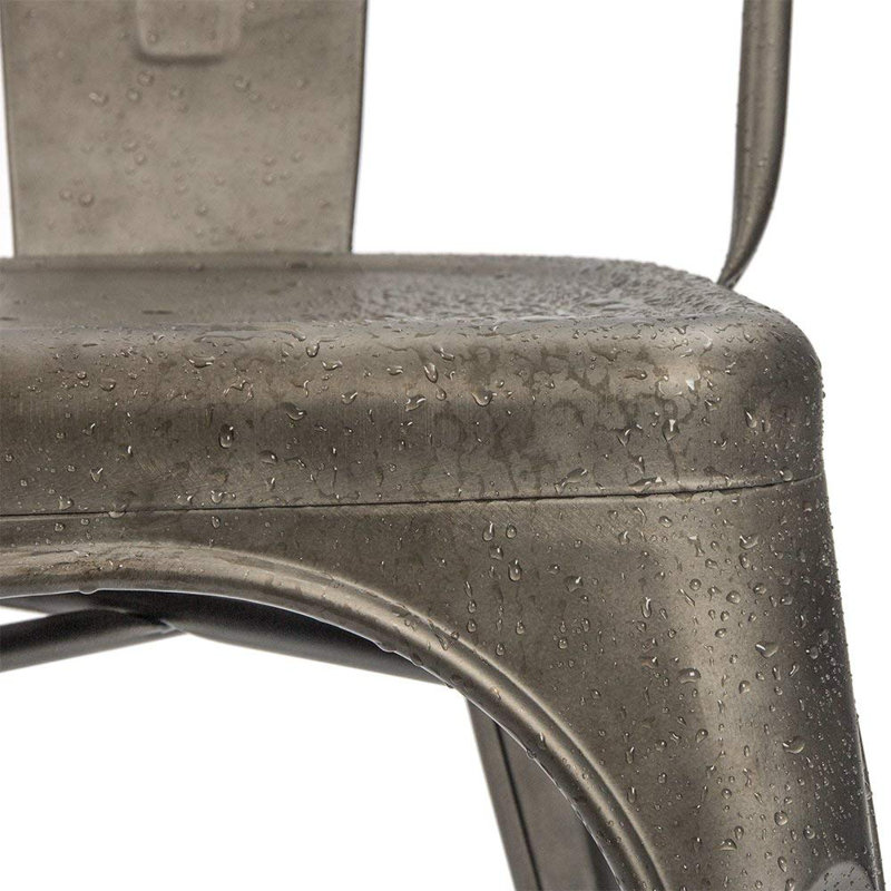 Lilian 18.1'' H Metal Stacking Side Chair, Gun