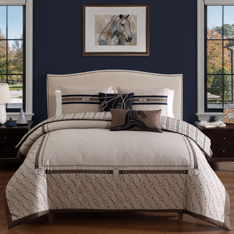 Ensemble d'édredon réversible 100% satin de coton 5 pièces Bebejan, Édredon de grand lit + 4 pièces additionnelles