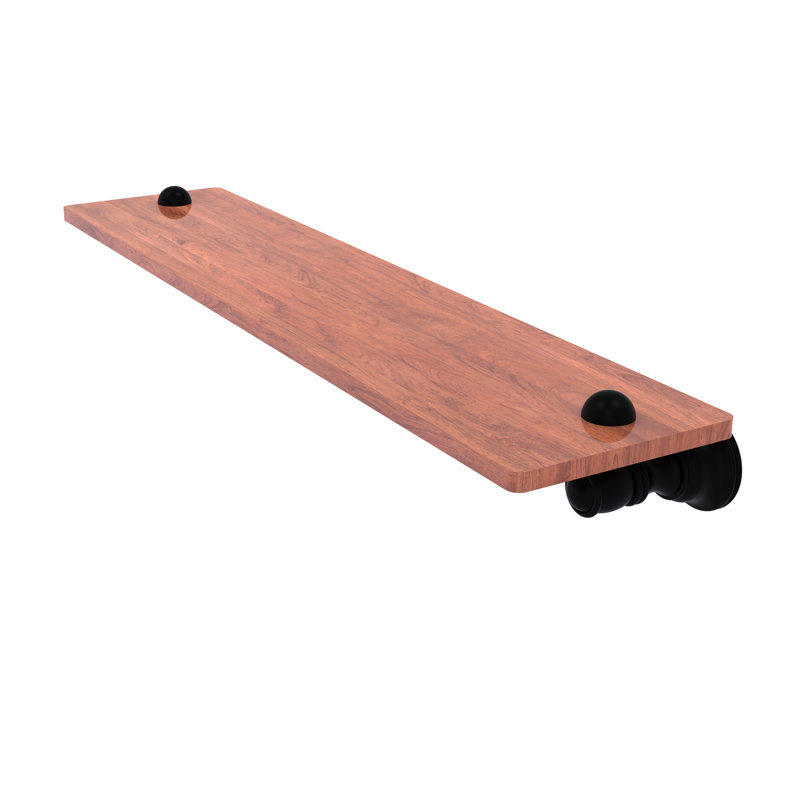 Tablette en bois Freyja, Noir mat, H 2,4 po x l 22 po x P 5,54 po