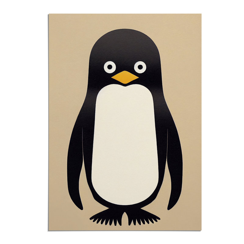 Unique Penguin Art No.3 Abstract - Wall Art, Paper, 42cm H x 29.7cm W, No Matte
