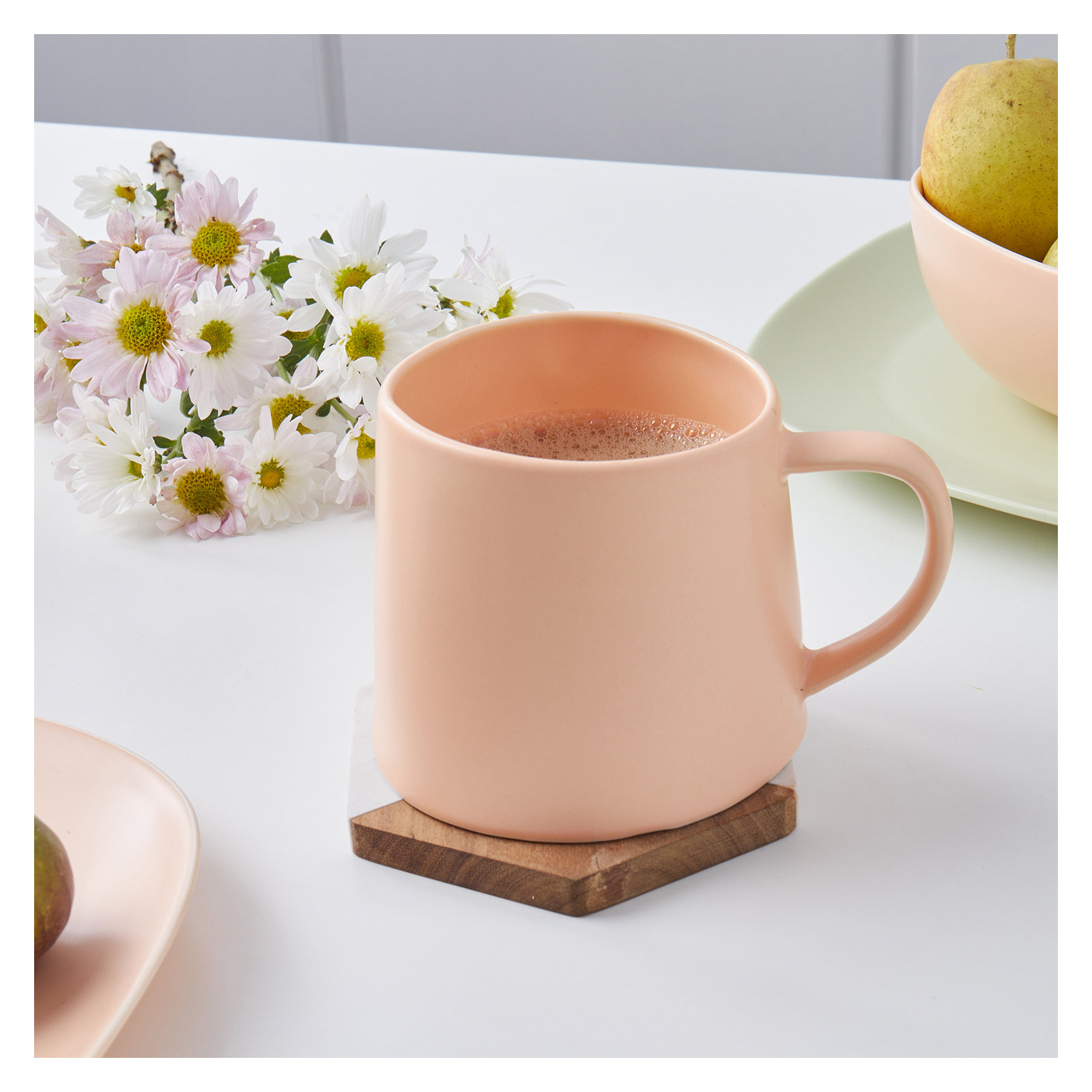 Stone Lain Delilah Mug Set Porcelain, Pastel Orange