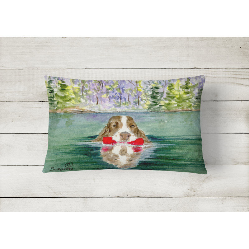 Springer Spaniel Outdoor Reversible Throw Pillow