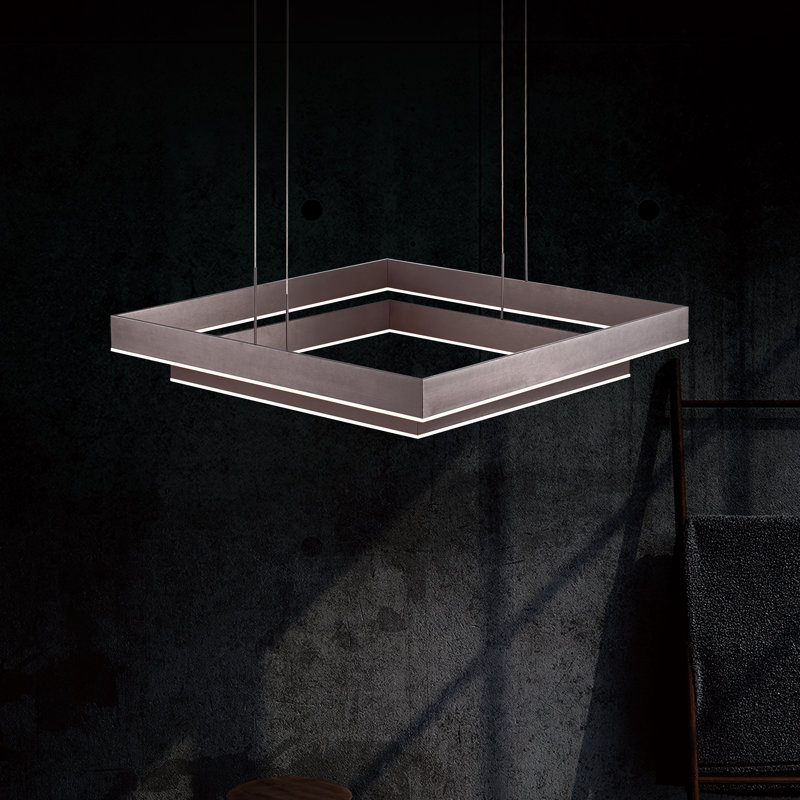 Lustre carré unique à 2 lumières DEL Sowers