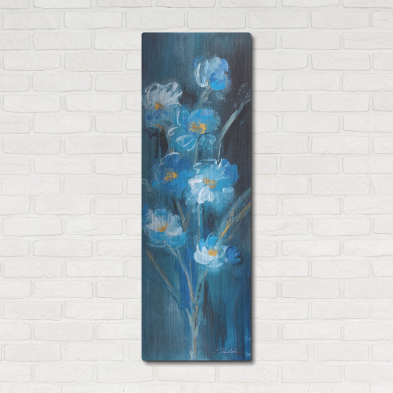  «Evening White Floral 2» par Silvia Vassileva, art mural en métal, 16 po x 48 po, H 48 po x l 16 po