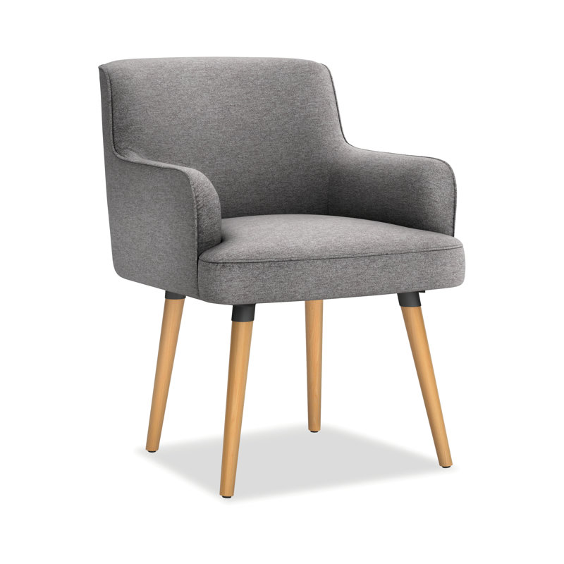 Light Gray Fabric Multipurpose Chair with Wooden Legs