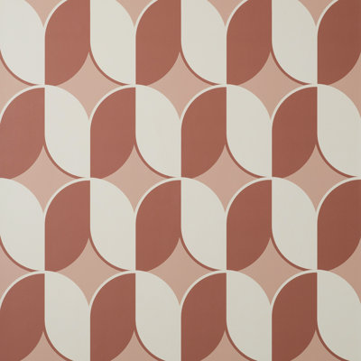 Lindy Blush Retro Geo Wallpaper