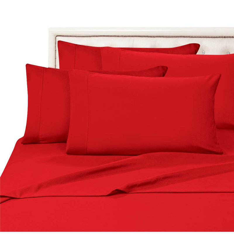 Elegant Comfort Luxurious 1500 Premium Hotel Quality Microfiber Three Line Embroidered Softest Bed Sheet Set, Wrinkle and Fade Resistant