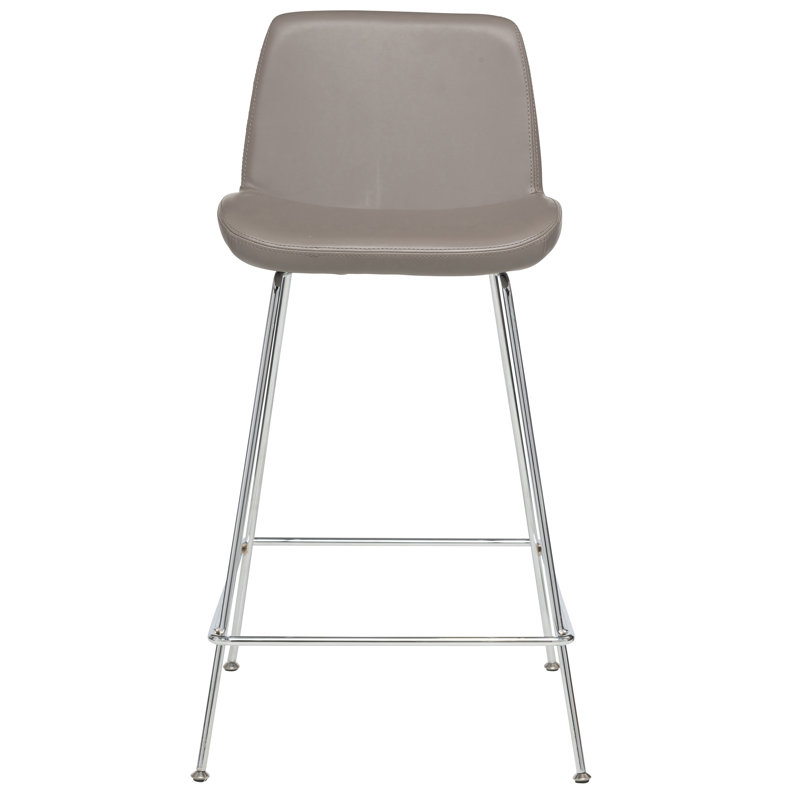 Tabouret de bar et de comptoir Jabreya, Gris, Chrome chrome, Tabouret de comptoir (siège d'une hauteur de 25 p