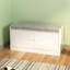Banc de rangement pour chaussures avec armoire à 2 portes, banc d'entrée avec rangement pour chaussures, banc de chaussures avec coussin, tablettes réglables, banc de rangement pour chaussures