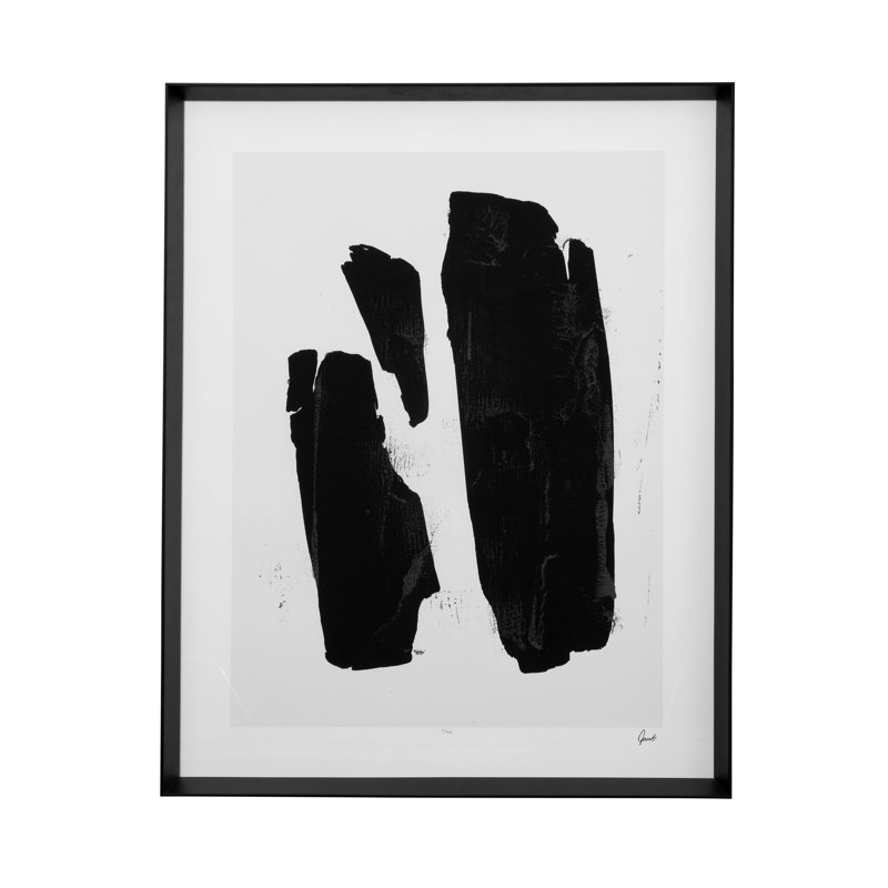 «Triple Block Print II», art encadré - noir mat
