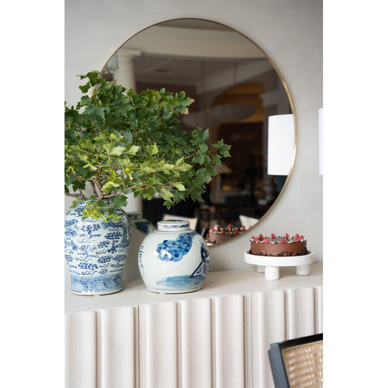 Oxford Round Brass Mirror