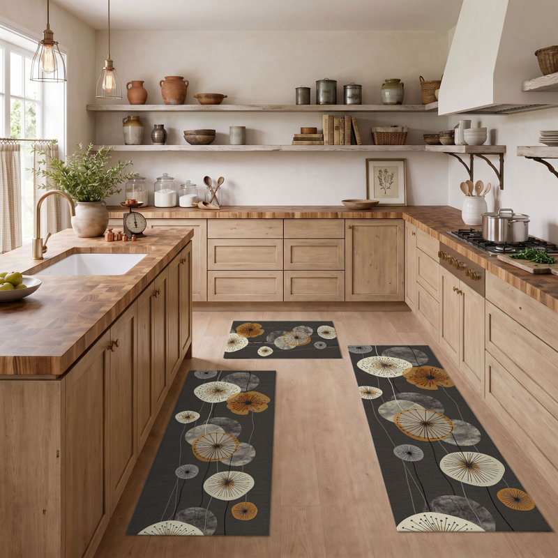 Tapis de cuisine lavables antidérapants à pissenlit