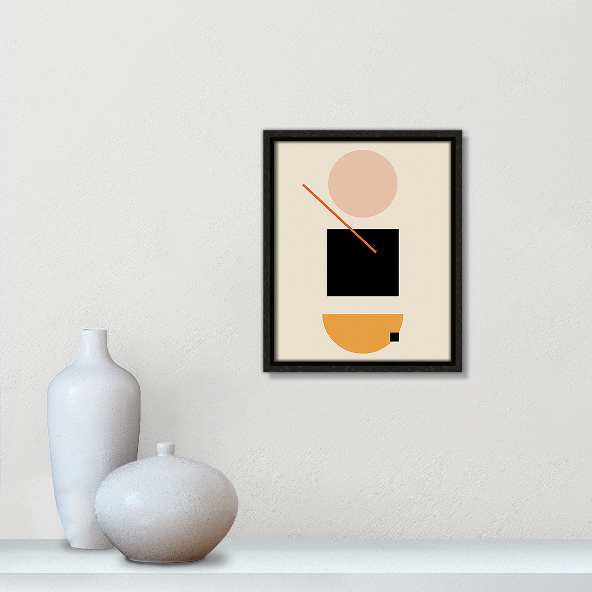 Simple Shapes by Daniela Santiago, 11.5" H x 9.5" W x 2" D, Espresso Framed