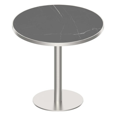 Round Modern Dining Table With Faux Marble Top, Easy Assembly, And Sturdy Metal Frame For Elegant And Durable Use