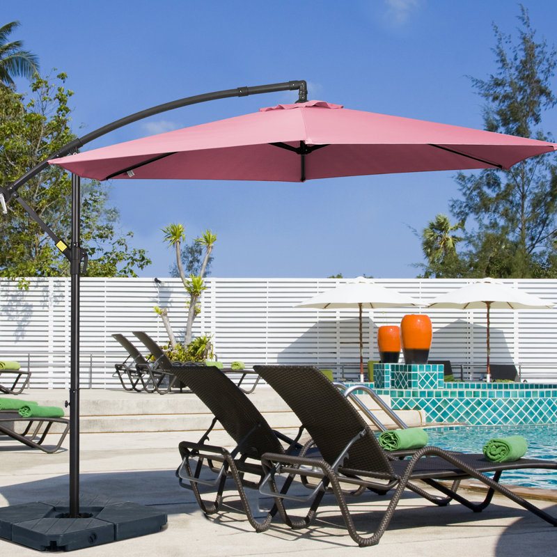 Parasol en porte-à-faux 120 po Ersheen, Rose