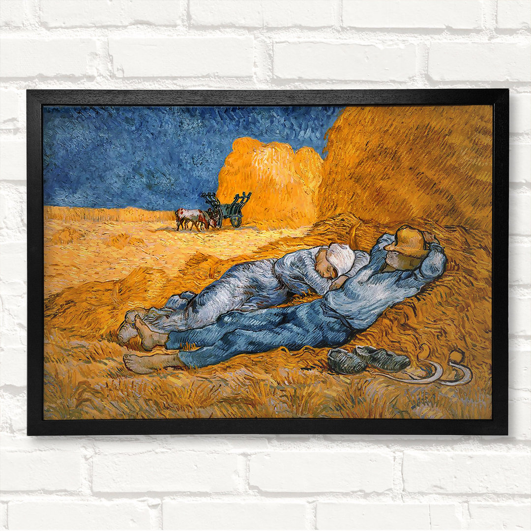 Rest From Work von Vincent Van Gogh - Geschlossener Eckrahmen Kunstdrucke auf Holz