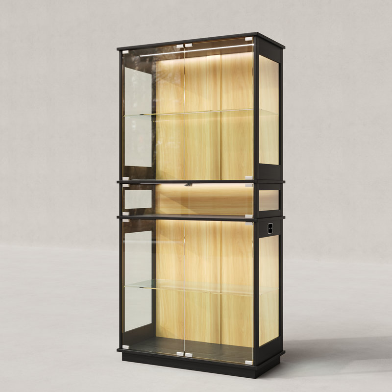 Display Cabinet, Black/Wood