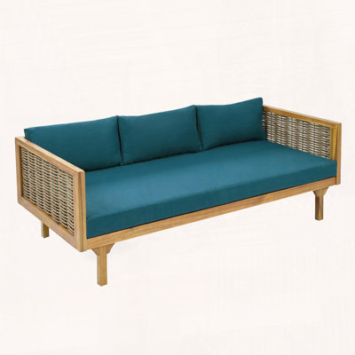 Acacia Wood Daybed with Unique Rattan Armrests