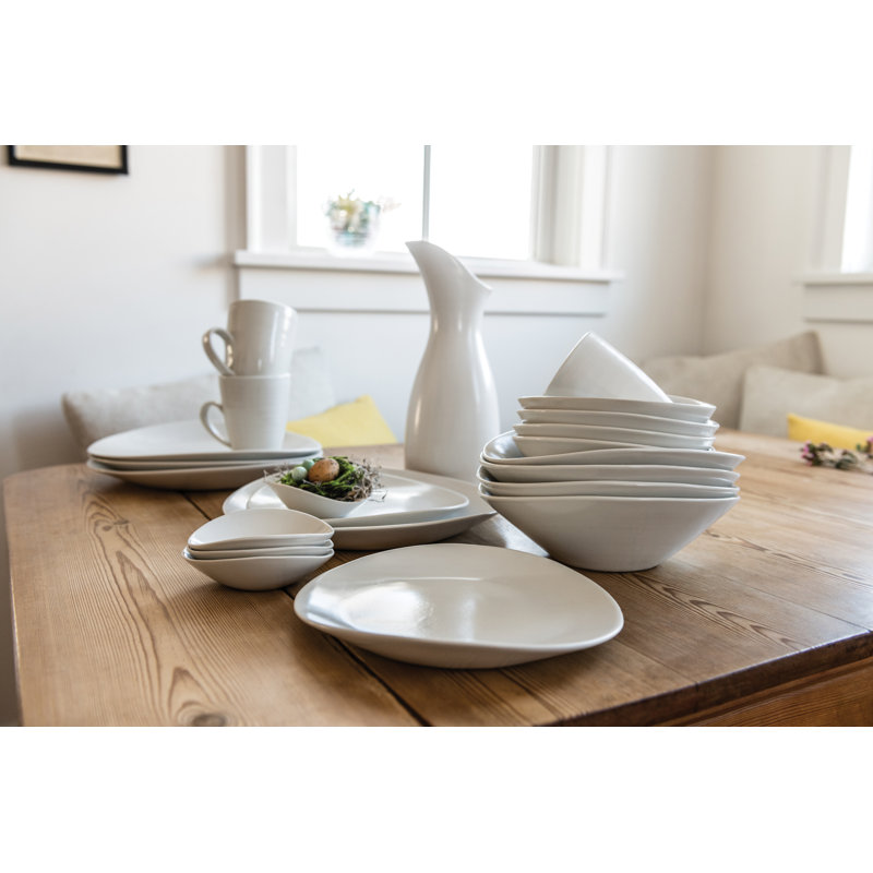 Barre Handmade Stoneware Dinner Plate, Alabaster
